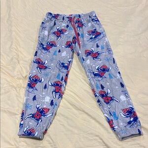 Women's Soft Gray Pajama Pants with Stitch Print